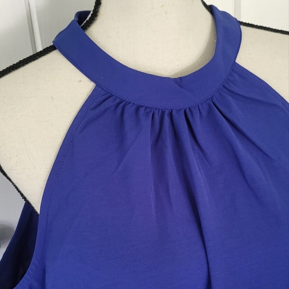KIRUNDO Summer Sleeveless Halter Neck Pleated Midi Cocktail Dresses - Picture 3 of 10